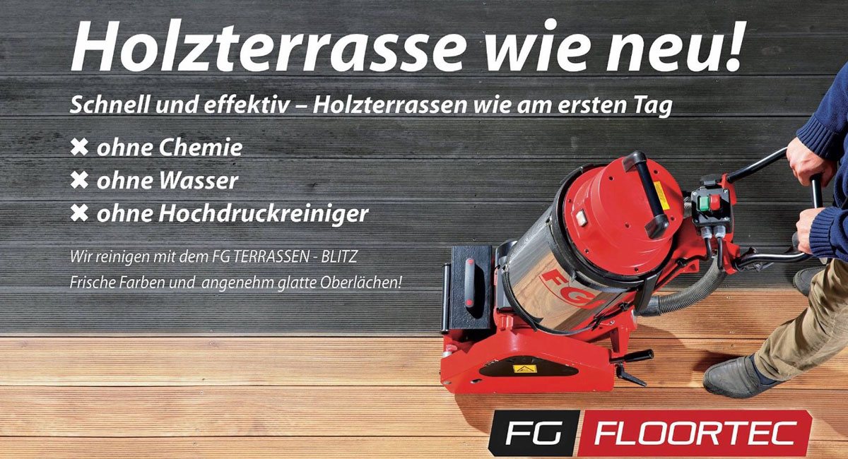 Banner Terrassenreinigung Holzterrasse wie neu, Bild 1